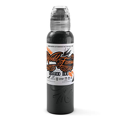 World Famous Tattoo Ink - Rocker Black Tattoo Ink - Professional Tattoo Ink & Tattoo Supplies - Skin-Safe Permanent Tattooing in Bold Shades - Vegan & Non-Toxic (8 oz)