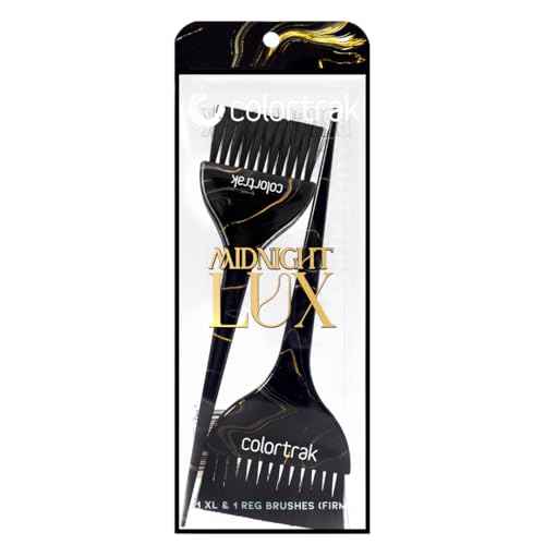 Colortrak Lux 2 Piece Hair Brush Set for Highlighting and Coloring Hair Sections, Includes 1 2.5 Inch Wide Celestial Glow Soft Bristles and 3 Inch Wide Meteor Shower Stiff Bristle Brush