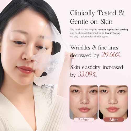Collagen Night Wrapping Mask for Glowing Skin, Collagen Overnight Wrapping Peel Off Facial Mask for Elasticity Hydration, Reduce Sagging Dullness, 2.65 fl.oz, Pink(Brush Included)