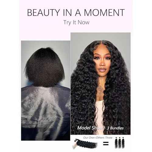 15A Raw Curly Bundles Human Hair,One Bundles 24 Inch Water Wave Curly Human Hair,Triple Lifespan Indian Virgin Hair,Quick Weave Hair Extensions Natural Black