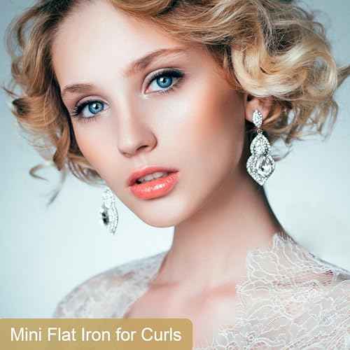 ANGENIL Mini Hair Straightener Flat Iron for Short Hair | 0.7 Inch Ceramic Dual Voltage Hair Straightener | Small Flat Iron Edges | Silicone Heat Resistant Design | Fast Heating to (280¢µ- 320¢µ -380¢µ)