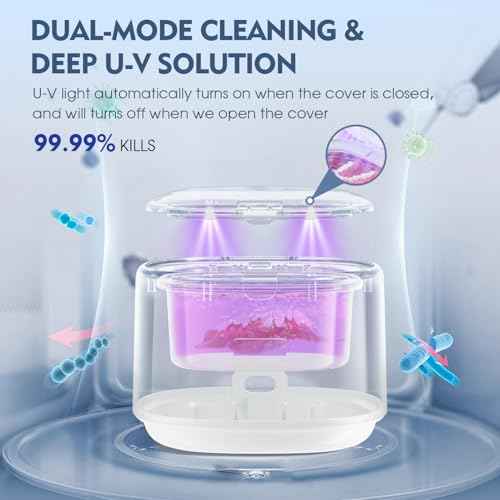Ultrasonic Retainer Cleaner, 45kHz Sonic Retainer Cleaner Machine Dental Cleaning Pod for Dentures, Mouth Guards, Braces, Toothbrush Heads, Jewelry, 5 Modes for All Dental Appliances (White)
