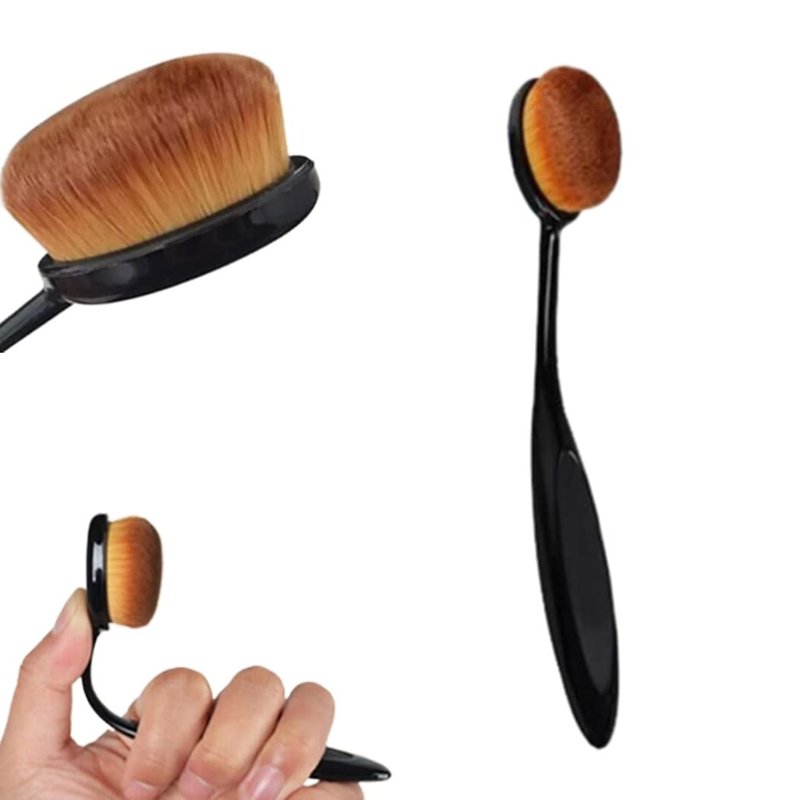 2 Pack Toothbrush Foundation Brush Oval Makeup Brush Loose Powder Toothbrush Brushes for Blending Liquid, Cream, Flawless Powder Cosmetics Tools