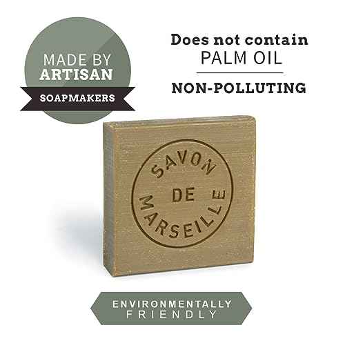 Fer ? Cheval Pure Olive Savon De Marseille Soap Bar Sliced Cubes, French Olive Oil Soap Bar Slices, 4x65 g/2.29 oz