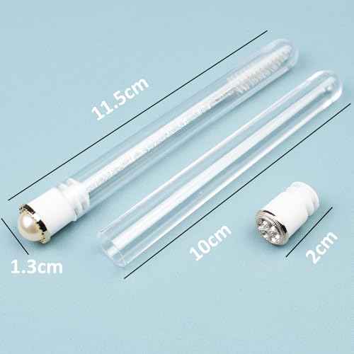 20pcs Mascara Wands Tube Reusable Lash Spoolies Pear Diamond Tube Eyelash Brush Tubes Spoolies Lash Extension Brushes Applicators Makeup Tools (Pearl-Diamond-MlX)