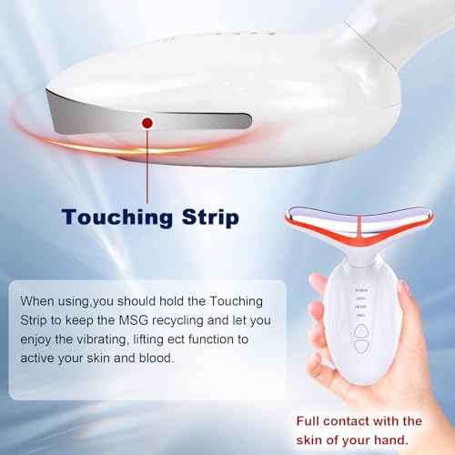 Facial and Neck Massager - SIQUER Red Light Therapy for Face, 7 in 1 Face Sculpting Tool, Multifunctional Face Lift Device for Lifting Double Chin and Skin Care, White