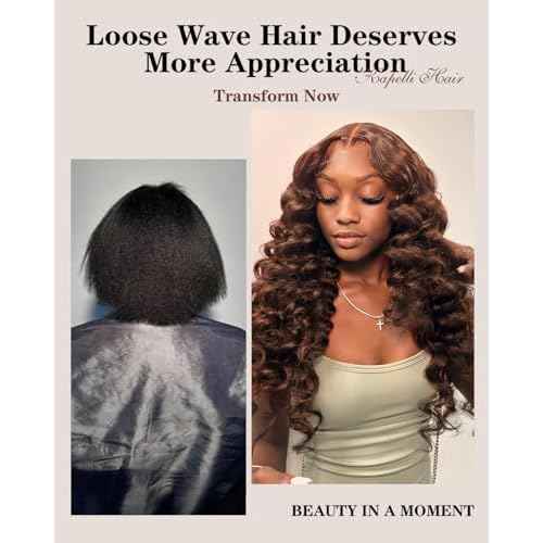 Brown Human Hair Bundles 16 18 20 Inch Loose Wave Bundles Human Hair 12A 100% Unprocessed Brazilian Virgin Hair Loose Deep Wave Bundles Human Hair Extension 4# Color