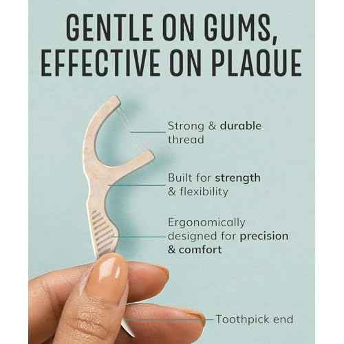 Floss Picks Biodegradable (200pcs) - Plant Based Dental Floss Picks, Natural Flossers for Adults & Kids, Nontoxic Vegan Tooth Pick Flossers & Eco Floss Sticks - Double Thread Unflavored