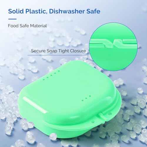 JMU Retainer Case with Vent Holes, Mouth Guard Case Dental Storage Container, Lime Green