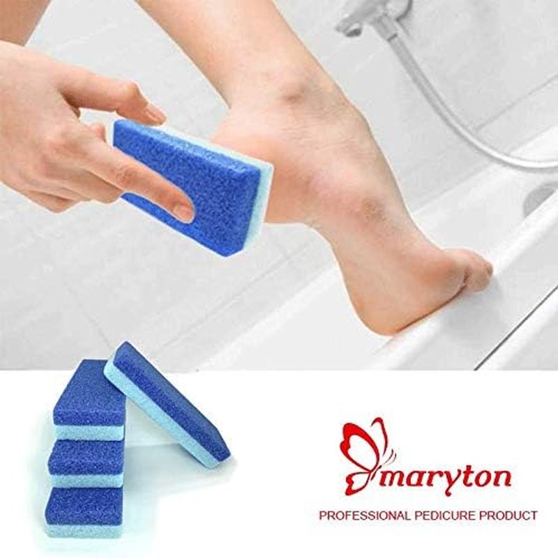 Maryton Pumice Stone for Feet - Callus Remover & Scrubber | Pack of 4, Blue