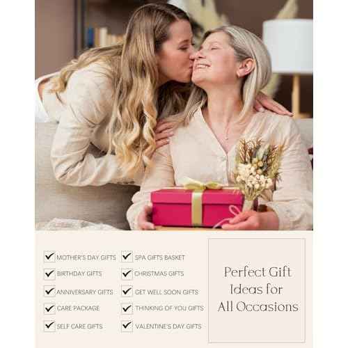 Spa Gifts for Women - Mothers Day Gifts for Mom, Self Care Kit, Birthday Anniversary Care Package Ideas for Wife Girlfriend Her from Daughter Husband Friend, 8PCS Items with Natural Themed