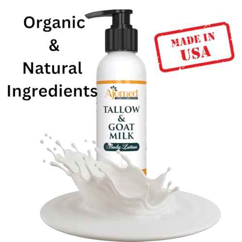 Tallow & Goat Milk Body Lotion for Sensitive Skin, Organic moisturizing Lotion - Soothes Dry skin, Goat Milk face and body Moisturizer - Handmade Tallow for skin cream (8 OZ, Oatmeal & Honey)