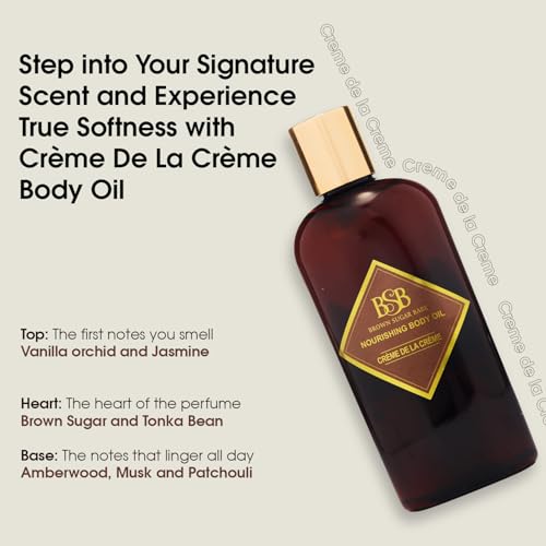 Brown Sugar Babe Creme de la Creme Body Oil, Jasmine and Vanilla Perfume Oils, Nourishing Scented Oil for Women, Skin Care, Body Oil Perfume, Paraben Free, Made in USA