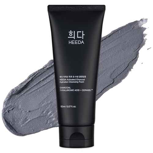 Hyaluronic Acid & Ceramide All-In-One Cleanser, Deep Hydrating Face Wash with Charcoal, Coconut, and Turmeric for Radiant, Moisturized, and Balanced Skin