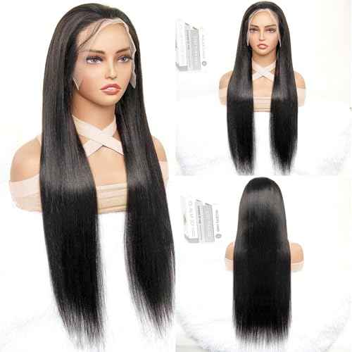 13X6 Lace Front Wigs human hair, 100% Real Human Hair,[More 1 Year Life,210-310g], Straight Wigs Human Hair Pre Plucked Glueless Wigs Human Hair for Women (22Inch)