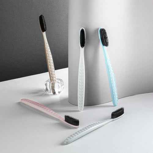 WANGTA Black ? Charcoal Extra Large Toothbrush ? 1.6 inch (4 cm) Wide Head | 4,000 Bristles for Firm Cleaning & Odor Suppression | Made in Korea Premium Oral Care (10 Pack)