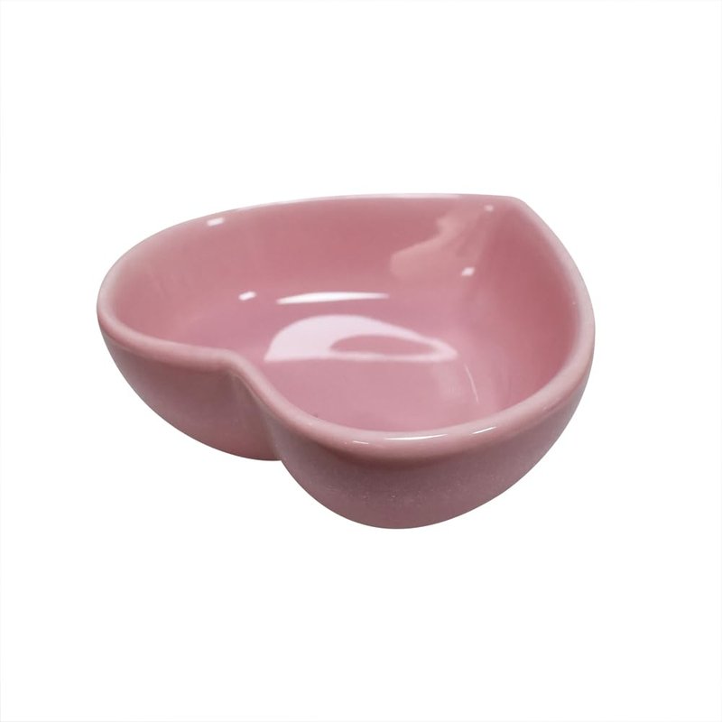 Albedel Pink 6 pcs Heart Shaped Porcelain Soy Sauce Dish Ceramic Dip Dipping Bowls 1.65 oz for Dinner Baking BBQ and Cooking