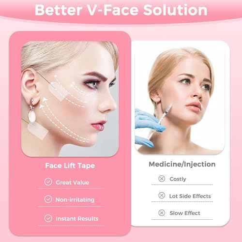 Invisible Face Lift Tape,100PCS Face Lifting Tapes and Bands with 8 Strings,Instant Face Lifter for Women Neck,Eyes,Double Chin,Sagging Skin,Face Tape for Tightening,Invisible Facelift Tape for Makeup