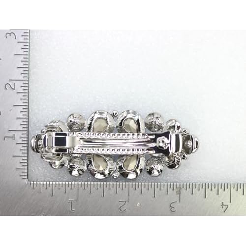 Faship Gorgeous Clear Rhinestone Crystal Floral Hair Barrette Clip