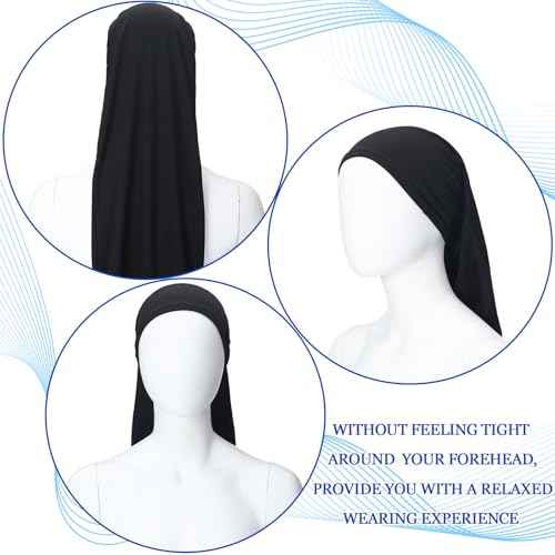 2 Pcs Jumbo Dreadlock Cap Hair Dreads Head Wrap Loc Wraps for Dreads Hair Accessories for Men Women Sleeping(Black,Black,25 Inches)