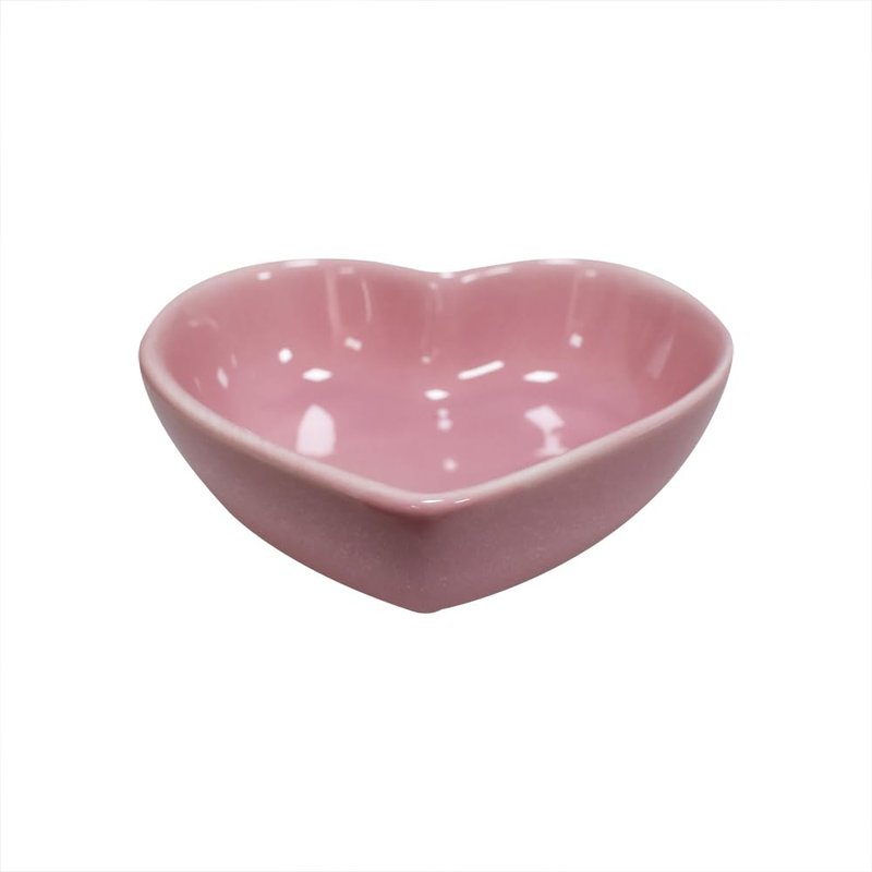 Albedel Pink 6 pcs Heart Shaped Porcelain Soy Sauce Dish Ceramic Dip Dipping Bowls 1.65 oz for Dinner Baking BBQ and Cooking
