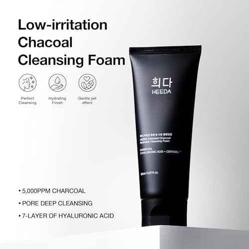 Hyaluronic Acid & Ceramide All-In-One Cleanser, Deep Hydrating Face Wash with Charcoal, Coconut, and Turmeric for Radiant, Moisturized, and Balanced Skin