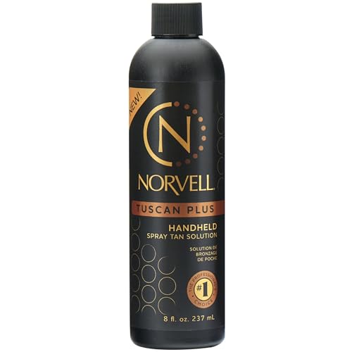 Norvell Tuscan Plus Spray Tan Solution 8 fl oz ? Professional Sunless Tanning Formula with Caramel Brown & Rose Colors, Instant Natural Color, Long Lasting, Streak Free Results