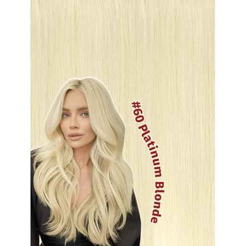 Clip in Hair Extensions Real Human Hair By 14 inch, Color Blonde Human Hair Clip in Extensions 100grams,6pcs Per Set With 18 Clips Double Weft(#60,14'')
