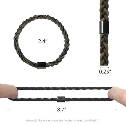 Braided Mens Hair Ties For Men 5 pcs(XL) - For Buns Curly Thick Dense Hair Elastic Hair Ties For Guys | No damage Crease Breakage Man Bun Hair Tie Men with Long Hair | Perfect hairtie(Camo)