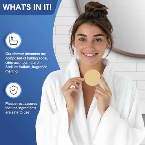 Shower Steamers, 18 Pack Set Shower Bombs with 6 Organic & Natural Fragrance, Self-Care & Relaxation Presents for Women and Men, Ideal for Personal Care and Birthday, Christmas White Elephant Presents