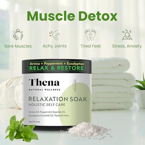 Organic Relaxation Bath Therapy Relaxing Eucalyptus Peppermint Arnica Oil, for Stress Relief Muscle Recovery Detox, Best Self Care Relaxing Gifts for Women Men
