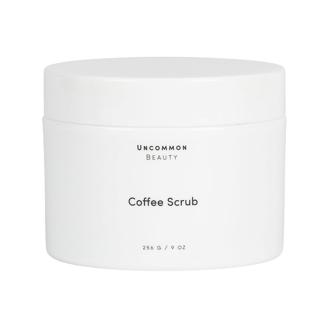 Uncommon Beauty Coffee Scrub - Exfoliating and Hydrating Body Scrub - Dry Scrub with Coconut Oil and Cocoa Butter - All Skin Types, Vegan, Cruelty Free, Synthetic Fragrance Free, 9 OZ