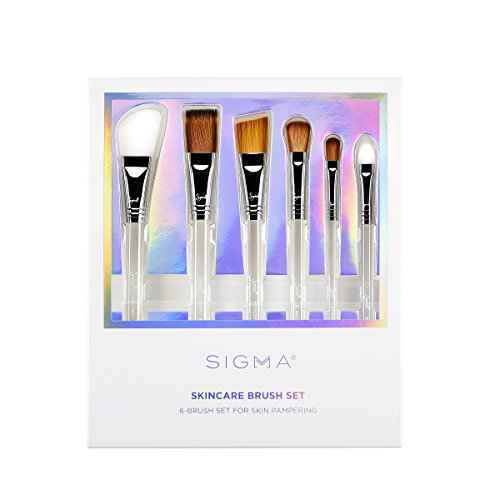 Sigma Beauty Skincare Brush Set ? Skincare Brushes for Applying Skincare Products to Face and Skin, Includes 6 Skincare Tools for Masks, Creams, Gels, and Serums (6 Pcs)