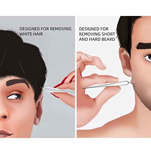 Beard Tweezers - Stainless Steel, Fine Hair Removal Tool, 5mm Tip, Clear Box 1Pack