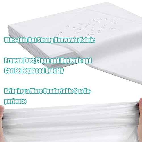 Disposable Bed Sheets for Massage Table 100 Pcs 31" x 71" Waterproof Massage Table Sheets Soft Non Woven Fabric SPA Massage Table Bed Cover Breathable for Beauty Tattoos Waxing Travel (White)