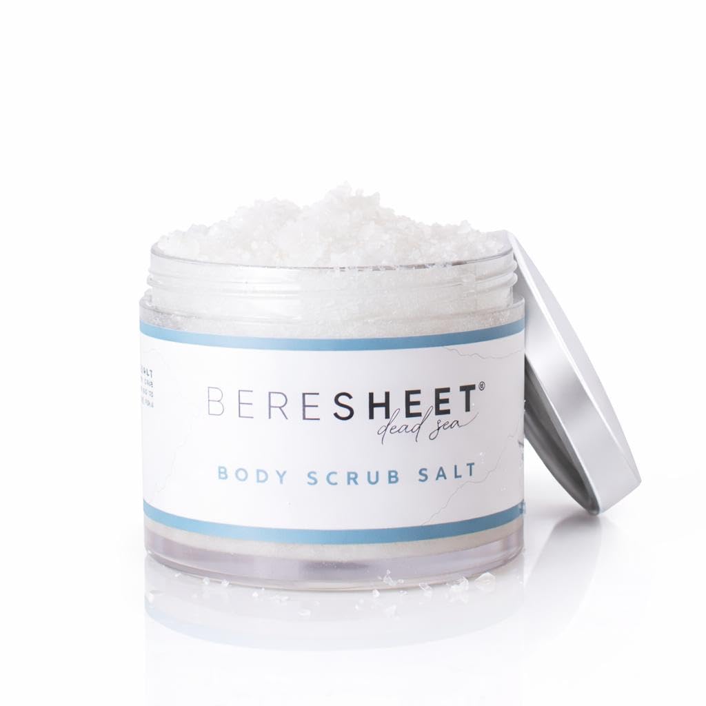 Beresheet Dead Sea Salt Body Scrub – Natural Exfoliating & Hydrating Body Scrub with Dead Sea Minerals & Natural Oils – Deep Cleansing, Nourishing & Skin-Smoothing Scrub for All Skin Types