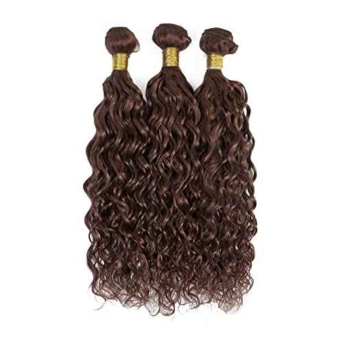 Brown Kinky Curly Bundles Human Hair Chocolate Brown Bundle Niegmeag Brazilian Virgin Remy Hair 3 Bundles 16 18 20 Inch Double Weft Soft and Silky Color 4 Kinky Curly Bundle Hair Weave