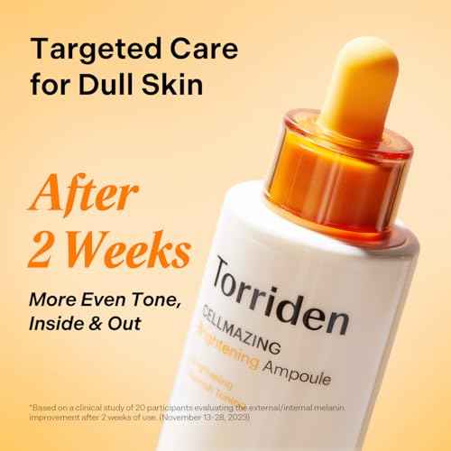Torriden CELLMAZING Vita C Ampoule 30ml (1.01 fl.oz.) | Refining Sagging Pores and Skin Texture | 5D Vitamin C, Seaweed Complex, Panthenol | Korean Facial Serum