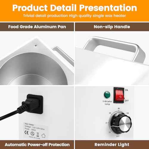 Anbull 5.5lb Professional Single Wax Warmer, Electric Lagre 2.5L Wax Heater Pot for Hair Removal with 20-120¡É Temperature Control, Paraffin Hot Facial Skin SPA Equipment
