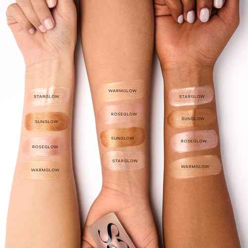 Saie Mini Glowy Super Gel - Hydrating Makeup Primer and Illuminating Glow Serum Enriched with Vitamin C and Squalane Oil - All-Over Liquid Highlighter Makeup for Instant Glass Skin - Sunglow (0.5 oz)