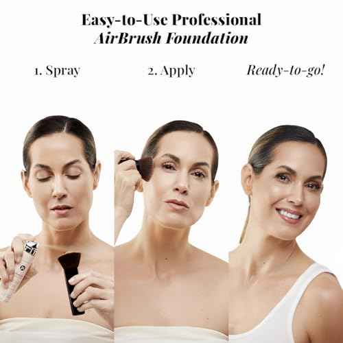 MagicMinerals AirBrush Foundation by Jerome Alexander, Mini Travel Size 1FL Oz, Easy Application Spray Makeup with Anti-aging Ingredients for Smooth Radiant Skin - Light Medium