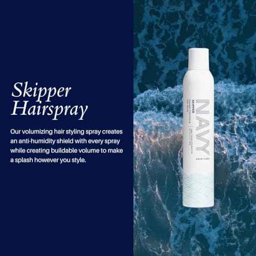 NAVY HAIR CARE Skipper Volumizing Spray + Swell Thickening Cream | Style Hair to have a Flexible and Non-Greasy Finish | 10 oz + 4 oz