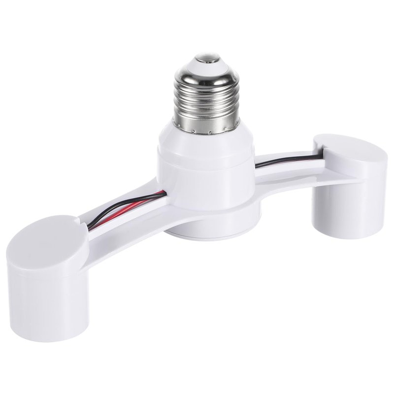 TOVINANNA E27 Light Socket Splitter 2-in-1 Dual Bulb Adapter Converter, Screw in Two Medium Base Lamp Holder Extender for Garage Basement Workshop Ceiling Lighting, PBT
