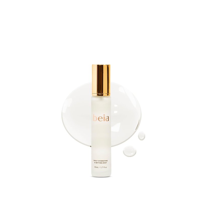 Beia Setting Spray with Hyaluronic Acid for Sensitive Skin - Hydrating Face Mist for Early Morning & Post Shower Glow - Moisturizing Finishing Spray for Makeup - Non Comedogenic Travel Size 1.7 Fl Oz