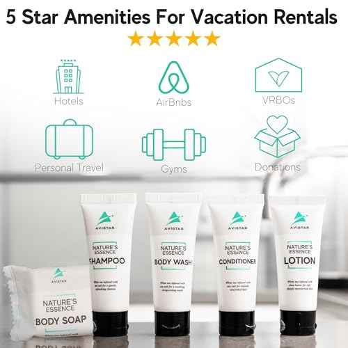 270 Piece Hotel Soap & Bulk Toiletries - Travel Essentials for Hosts & Guests - Hotel Shampoo & Conditioner Supplies for Guests, Hotel Toiletries Bulk Set, Mini Bulk Travel Size Toiletries