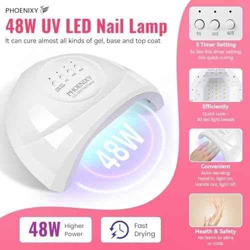 PHOENIXY 53 Pcs Gel Nail Polish Kit with U V light and Drill, 35 Colours Gel Polish with 5 Pcs Base Top Coat Manicure Starter Nail Polish Set Christmas Gifts for Women ST9014
