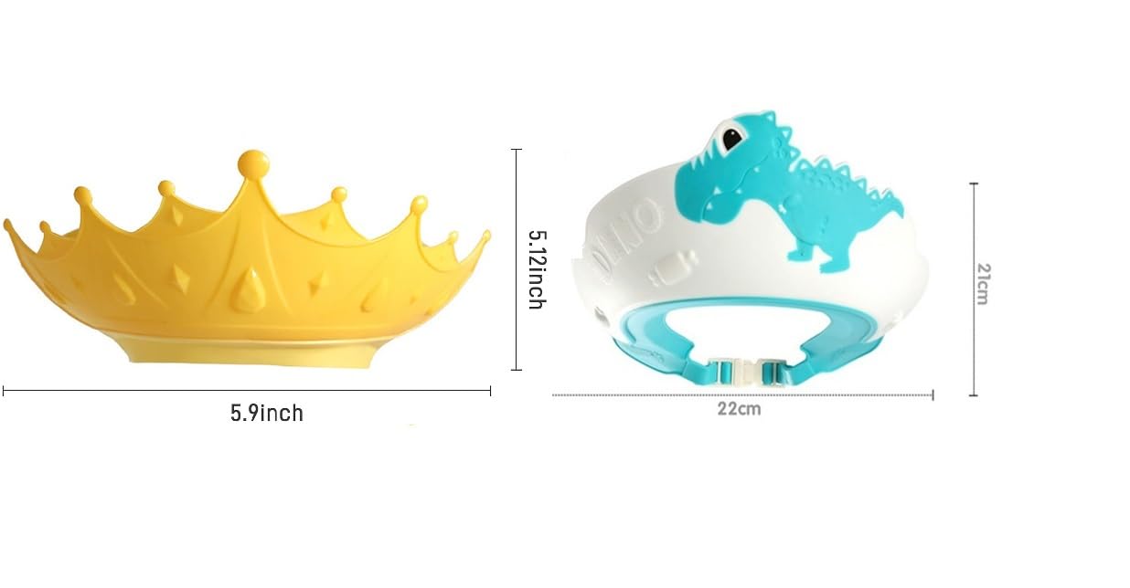 svfbnb 2 Pack Shower Cap Shield for Kids, Adjustable Baby Hair Washing Shield, Visor Hat for Eye and Ear Protection for 1-5 Years Old Children, Shampoo Cap Protect Baby Eyes