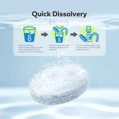 Retainer Cleaner (60 Tablets), Denture Cleaning Tablets, Powerful Cleaning Agents Odor Neutralizing, Odor-Free With a Pleasant Minty Scent, Versatile For All Dental Appliances