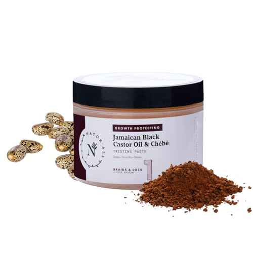 NaturAll Jamaican Black Castor Oil & Chebe Braiding Gel ? Protective Hair Braiding Gel for Locs, Edge Control, Taming Frizz & Twisting? Strong Hold Braid Balm for Dreadlocks, Retwists No Flaking 8 Oz.