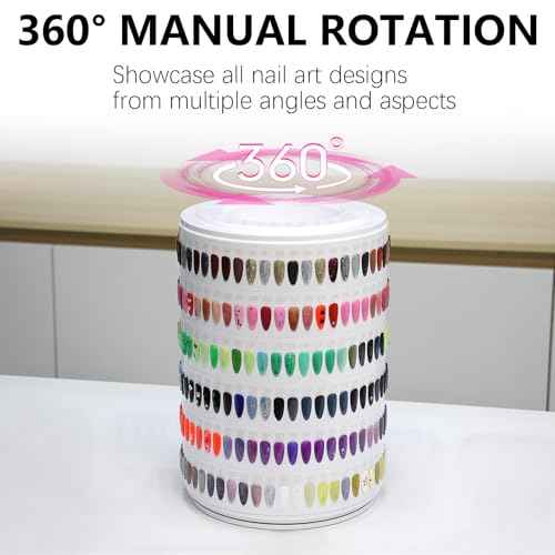 Upgraded Nail Polish Display Book 300 Colors, Professional Nail Color Sample Display Show with Transparent Nails Tips and Nails Polish Number Stickers